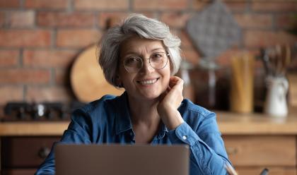 older woman at a laptop