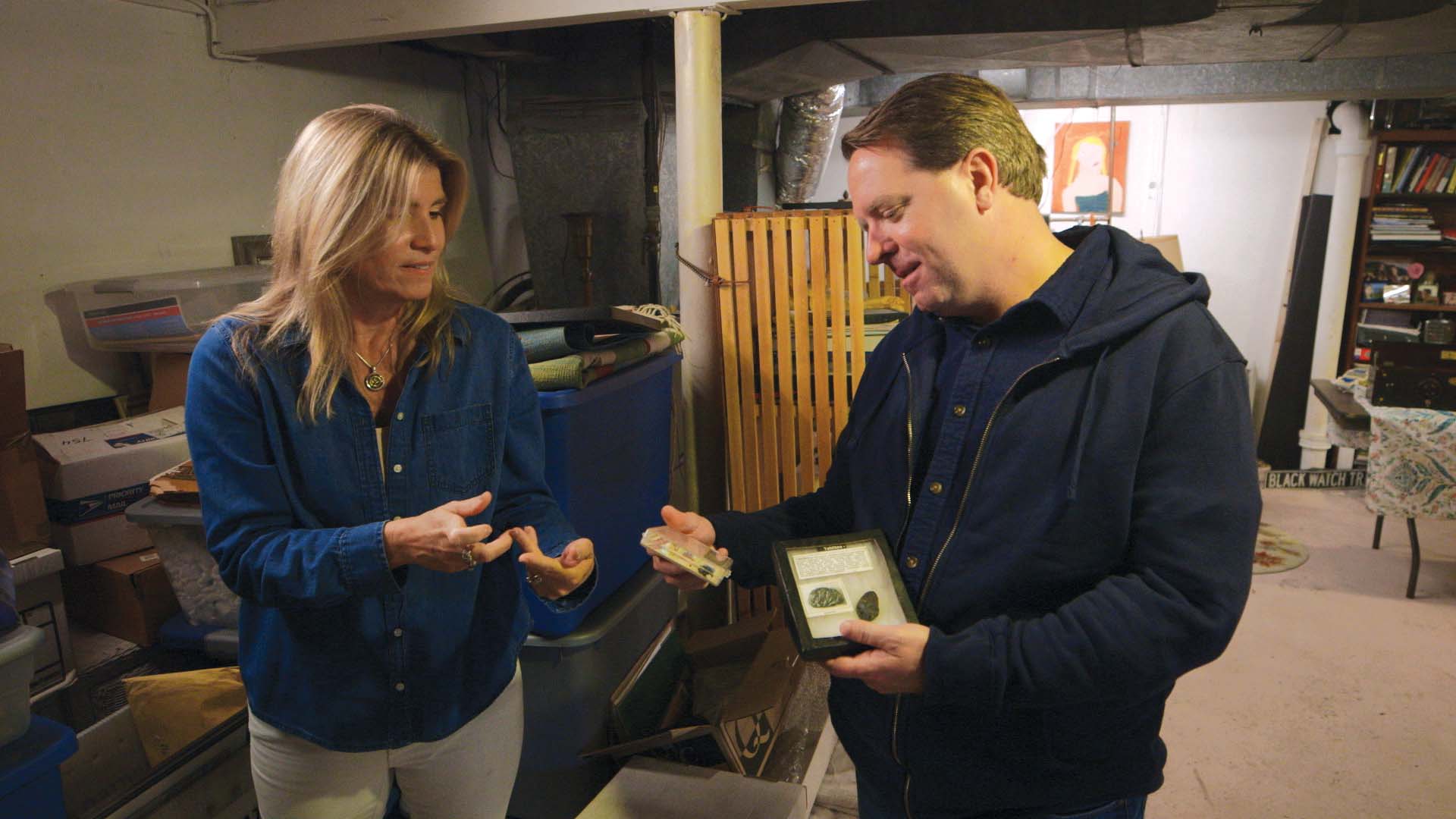 Annemarie of Morristown, New Jersey, sorts through her father’s extensive collections with Matt Paxton