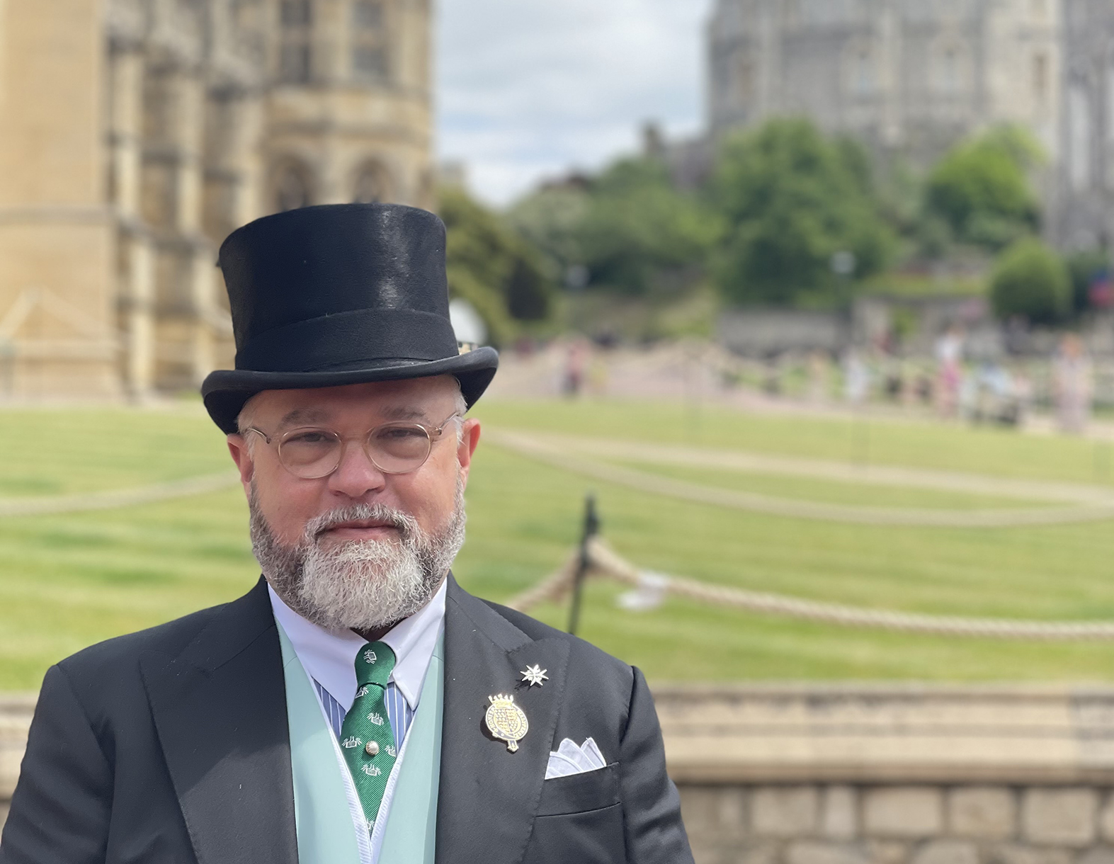 Simons, President of the American Friends of St George’s Chapel, attends Garter Day 2022, at Windsor Castle, for a service with new Garter Knights, including HRH The Duchess of Cornwall, now The Queen Consort, and former UK Prime Minister, Sir Tony Blair.