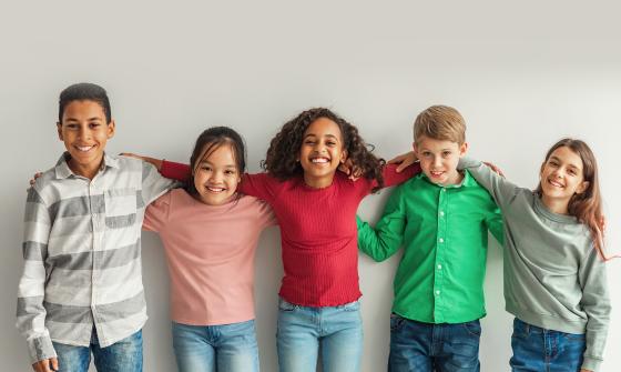 group of school children