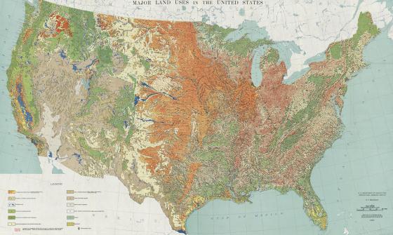 Map showing land use in the United States of America