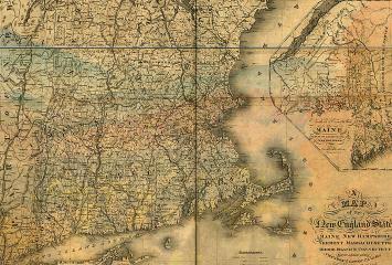 Antique map of New England
