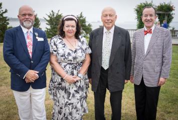 From left: D. Brenton Simons, Dame Karen Pierce DCMG, Julian Fellowes, and David Trebing, Chairman of the Board for American Ancestors/NEHGS.