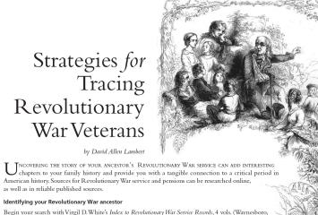 Strategies for Tracing Revolutionary War Veterans