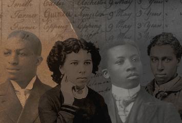 a montage of vintage portraits