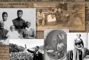 Collage of African American family pictures