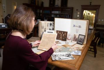 woman doing research