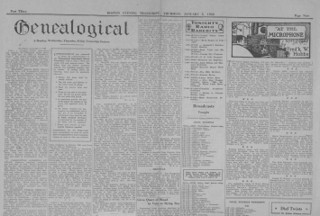 Boston Evening Transcript: Genealogy Pages, 1911-1940