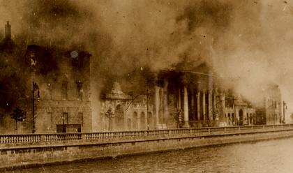 The Four Courts in Dublin during the Battle of Dublin
