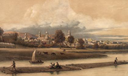 Concord New Hampshire from an original painting by G. Harvey A.N.A. New Hampshire Massachusetts Merrimack River Concord 1853