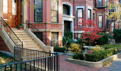back bay street in the fall