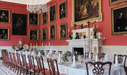 weston park dining table with paintings