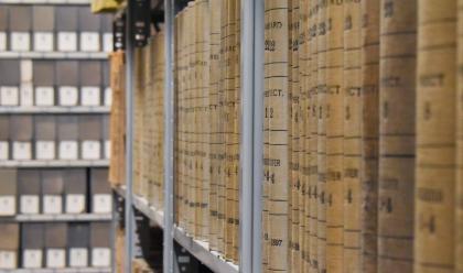 books on a shelf Courtesy of Boston City Archives