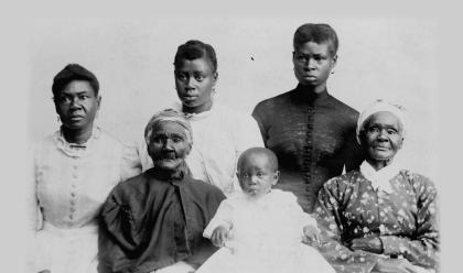 Five African American women and a baby