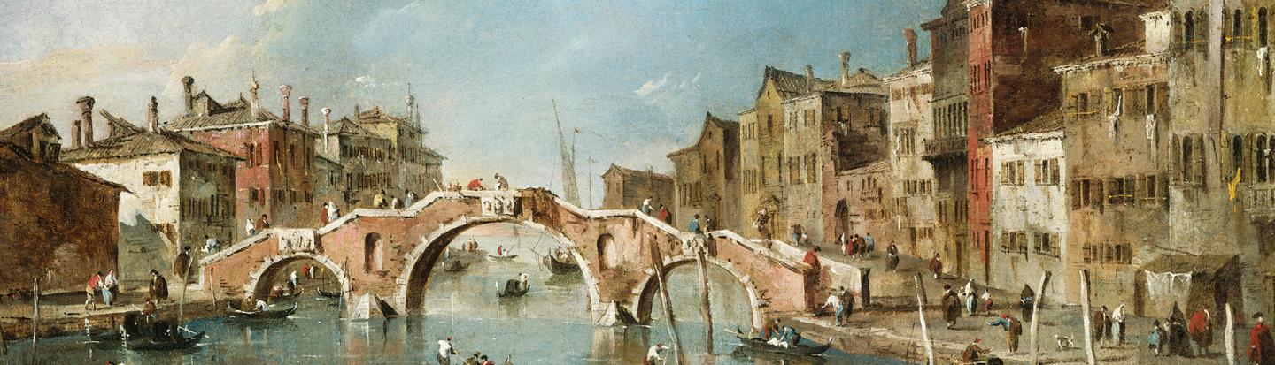 event-early-art-collecting-renaissance-venice-7-2022.jpg View on the Cannaregio Canal, Venice by Francesco Guardi Samuel H. Kress Collection Courtesy of the National Gallery of Art