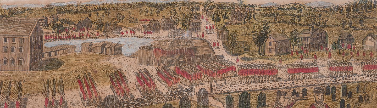 event-fall-dinner-10-2022.jpg A View of the Town of Concord engraved by Amos Doolittle 1775 New York Public Library Digital Collection