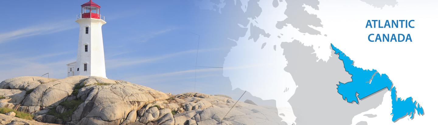 Canaddian lighthouse and map
