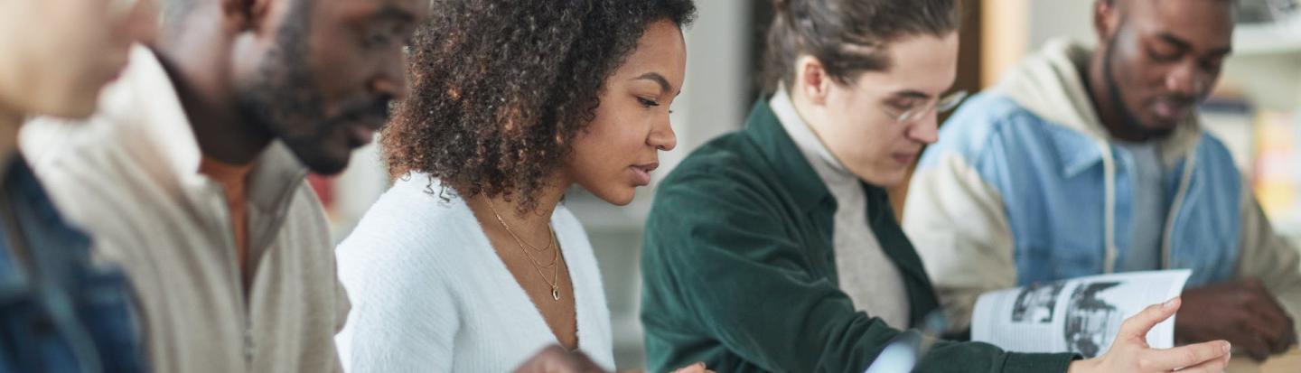 Group working at table together