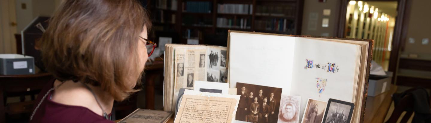 woman doing research
