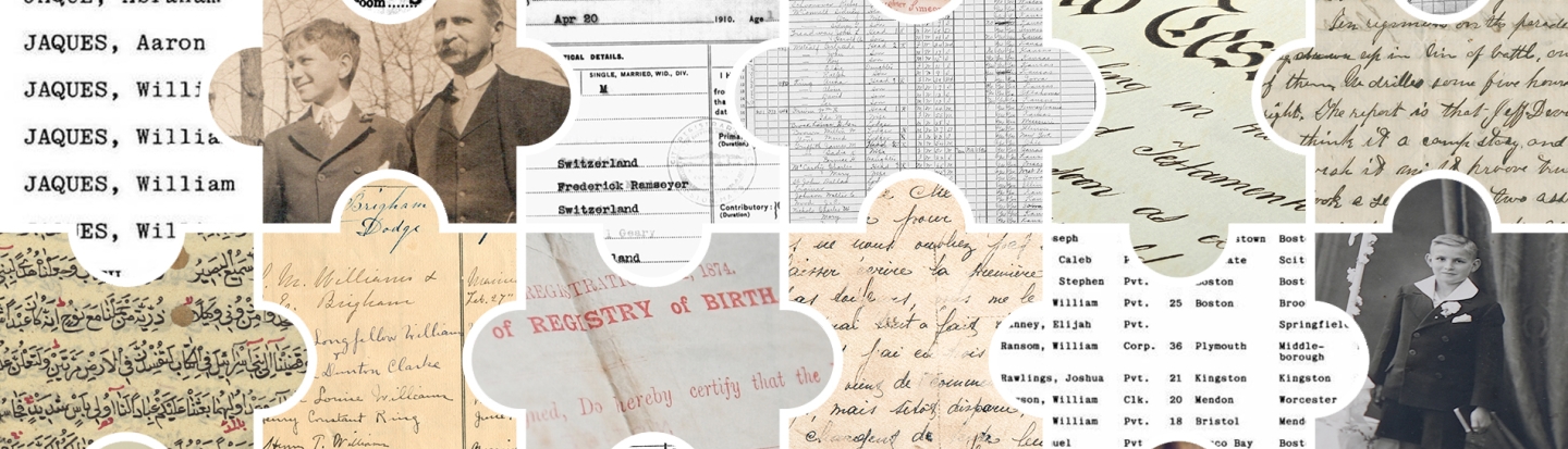 Piecing Together the Story: Analyzing Records and Drawing Conclusions collage of records