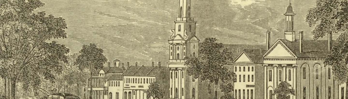 Central Part of Northampton, Mass. Drawn by J.W. Barber, Engraved by S. E. Brown.