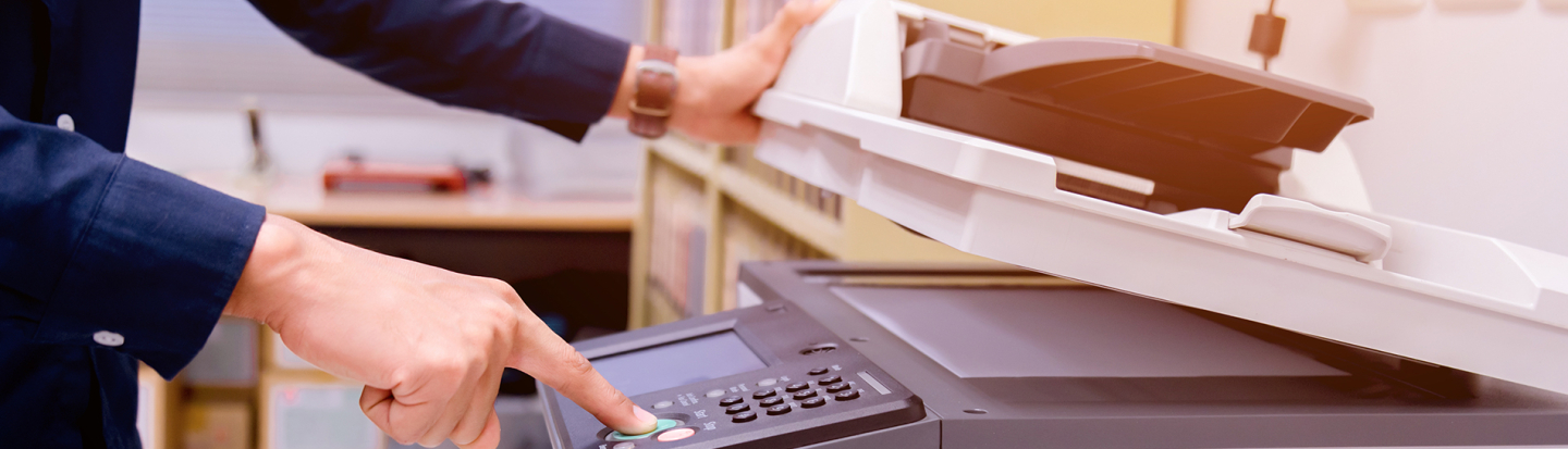 person scanning documents