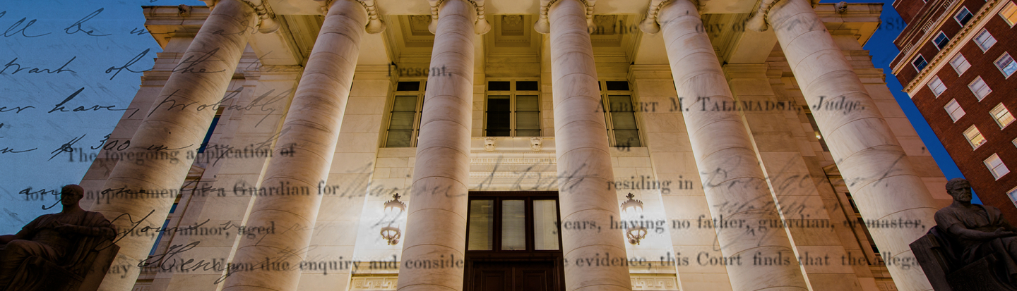 courthouse with records overlay