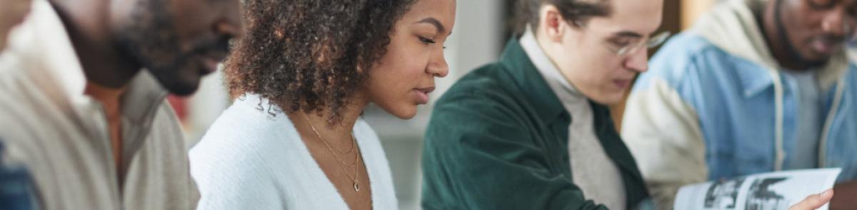 Group working at table together