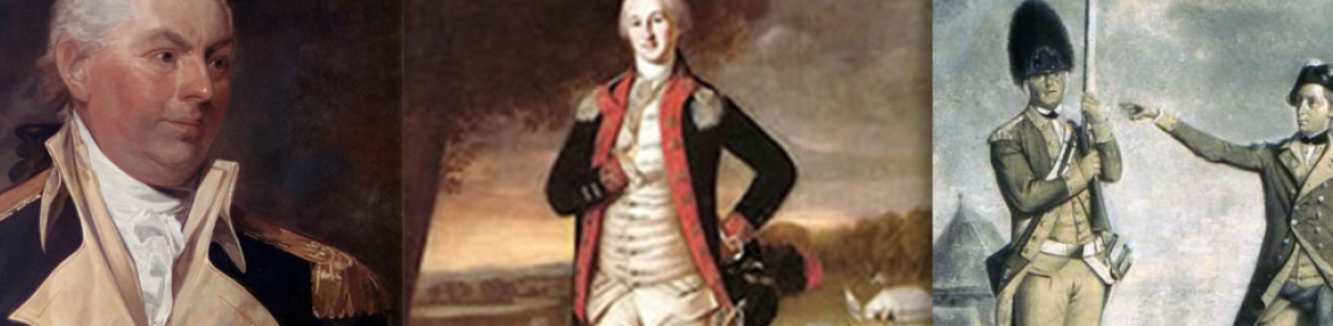 Colonel Walter Stewart, 2nd Pennsylvania Regiment, Commodore John Barry, Navy, first commissioned American naval officer, and two soldiers from 62nd Regiment of Foot