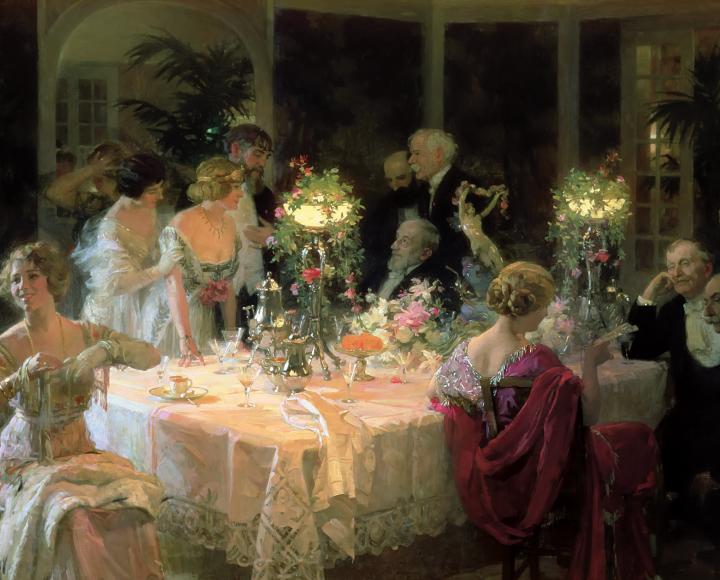 The End of Dinner, 1913, by Jules-Alexandre Grün