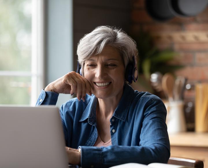 woman on laptop at home