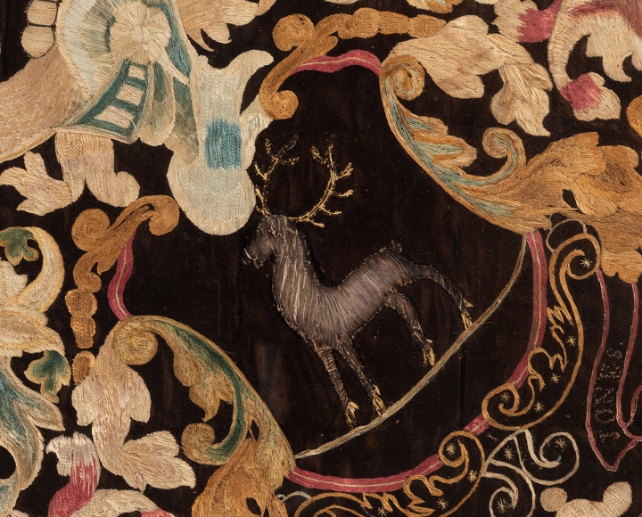 Needlework, Mary Jones (1748-1830), ca. 1768-70. Boston and Weston, MA. Concord Museum Collection, Gift of Cummings E. Davis; T900.