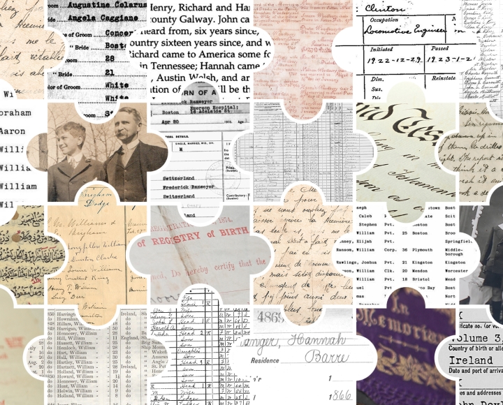 collage of records