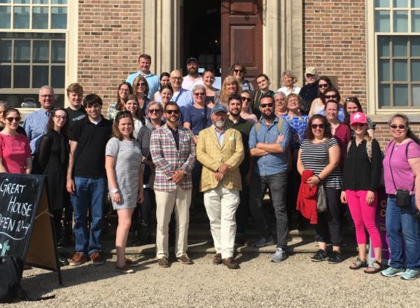 Group photo from staff outing at Crane Estate, Ipswich