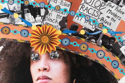 head dress art collage