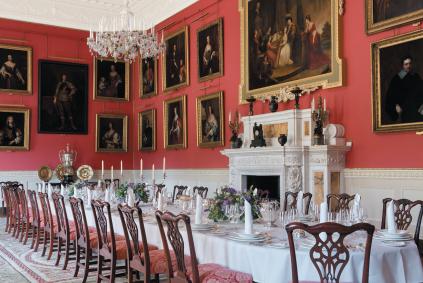 weston park dining table with paintings
