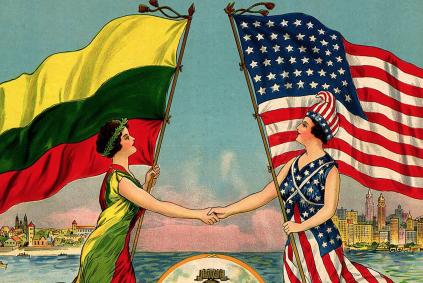 lithuanian and american flags