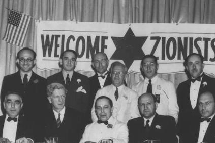 welcome zionists event men in a group