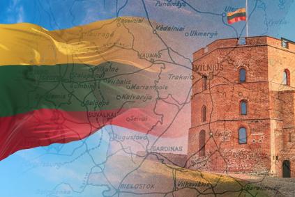 Lithuanian map and flag