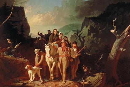 Daniel Boone escorting settlers through the Cumberland Gap