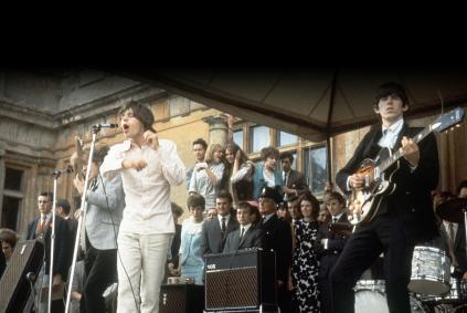 Imagine: Rock ‘n Roll, Movie Stars & the British Country House The Rolling Stones on stage Photo by Mirrorpix via Getty Images