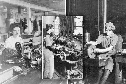 Women working industrial jobs