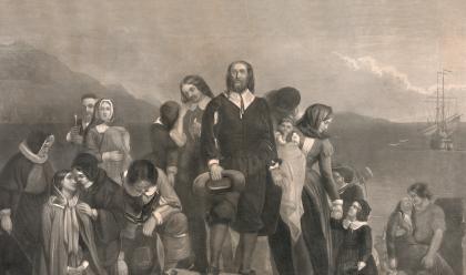 Researching & Verifying Mayflower Ancestry 11-2024 The landing of the pilgrim fathers, in America. A.D