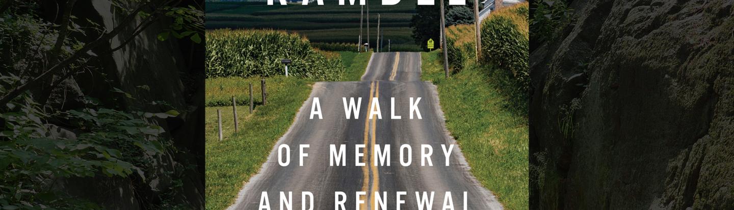 Neil King with American Ramble book cover with background of a road
